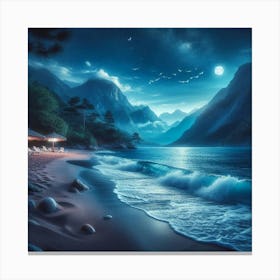 Night At The Beach 2 Canvas Print