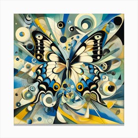 Cubism Butterfly Modern Art v2 Canvas Print