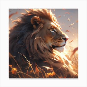 Calm majestic lion Canvas Print