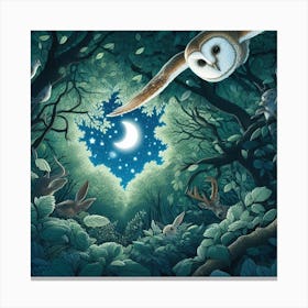 Owls In The Forest Canvas Print