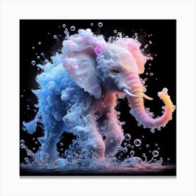 Elephant In Water Canvas Print