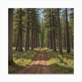 Dirt Road In The Forest Canvas Print