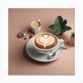 Coffee Cup Latte Art Canvas Print
