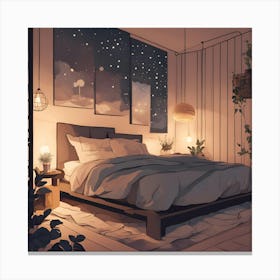 Bedroom With Plants Canvas Print