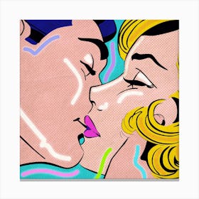 Kiss Neon Canvas Print