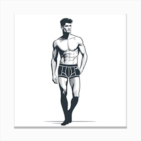 Man In Boxers Canvas Print