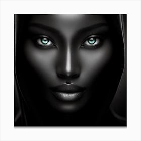 Black Woman With Green Eyes 23 Canvas Print