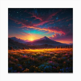 Sunset In The Mountains 18 Canvas Print