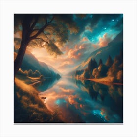 Lake At Night Canvas Print