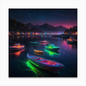 Night In The Harbor Canvas Print