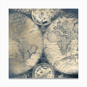 Antique World Map Canvas Print