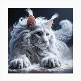 White Cynthia Cat Canvas Print