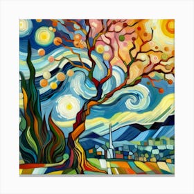 Abstract modernist Almond tree 1 Canvas Print