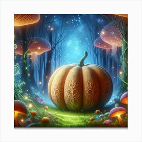 Pumpkin In The Forest Canvas Print