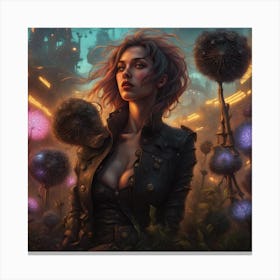 Dark Dandelion Canvas Print