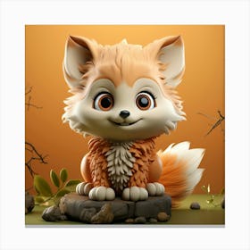 Fox Figurine 5 Canvas Print