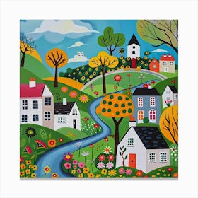 Kids Travel Illustration England 4 Canvas Print