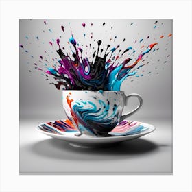 Splashing Paint On A Cup Canvas Print