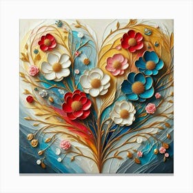 Heart Of Flowers acrylic art 2 Canvas Print