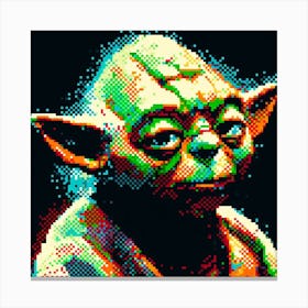 Yoda Star Wars Pixel Dot Art Print Canvas Print