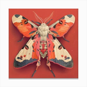 Moth on red Canvas Print