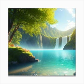 Waterfall In The Forest 1 Canvas Print