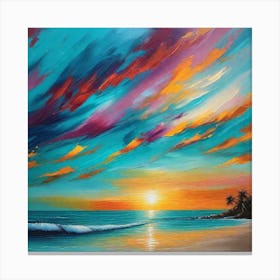 Sunset At The Beach 752 Canvas Print