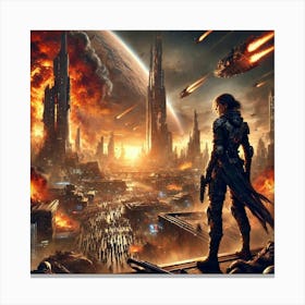 A Catastrophic And Emotionally Charged Sci Fi Scen Canvas Print