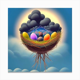 Easter Eggs In A Nest 151 Canvas Print