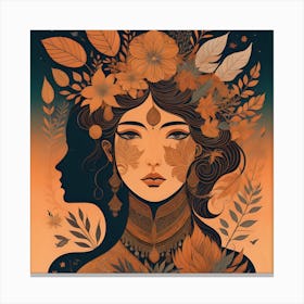Woman With A Flower Crown Canvas Print