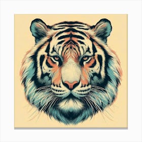 Tiger Head in pastel 1 Canvas Print