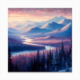 'Sunset In The Mountains' 1 Canvas Print