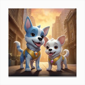 Cute Hero Cats Canvas Print