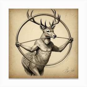 Deer With Bow And Arrow 2 Canvas Print