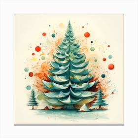 Nostalgic Noel: Aqua Evergreen Elegance Canvas Print