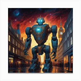 Robot City 10 Canvas Print