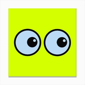 I See You Eyes Lime Green Canvas Print