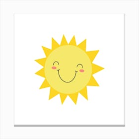 Cute sun printable art, smile sun print for Kids room, Sun poster, Kids playroom poster, Nursery sun wall art Downloadable file Canvas Print