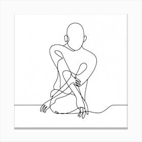One Line Drawing Of A Man Canvas Print