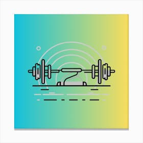 Illustration Of A Barbell Canvas Print