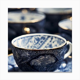 Tea Cups And Saucers Canvas Print