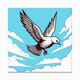 Dove Flying In The Sky Canvas Print