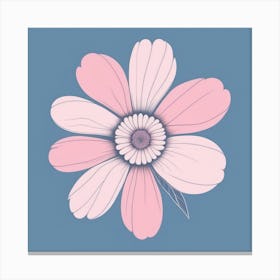 A White And Pink Flower In Minimalist Style Square Composition 669 Canvas Print