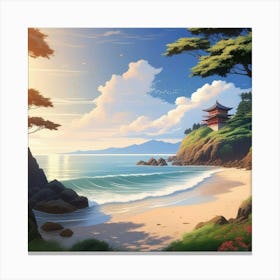 Japanese seaside 1 Canvas Print