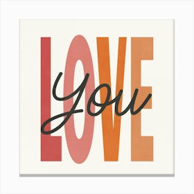 Love You 3 Canvas Print