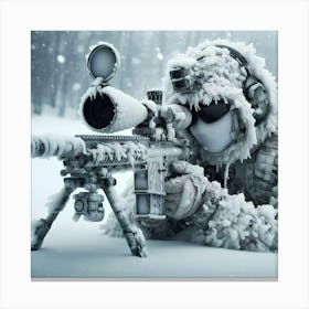 Sniper In The Snow Canvas Print