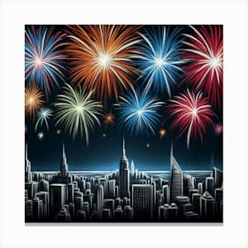 New York City Fireworks 2 Canvas Print