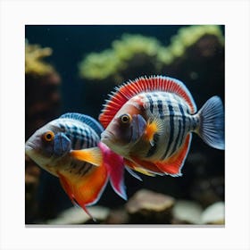 Fishes In An Aquarium Canvas Print