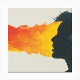 Silhouette Of A Woman Breathing Fire Canvas Print