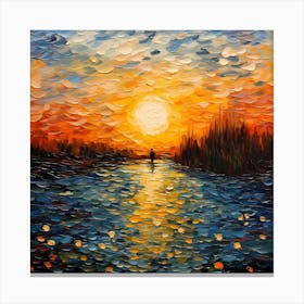 Impressionist Tapestry: Dawn's Embrace Canvas Print